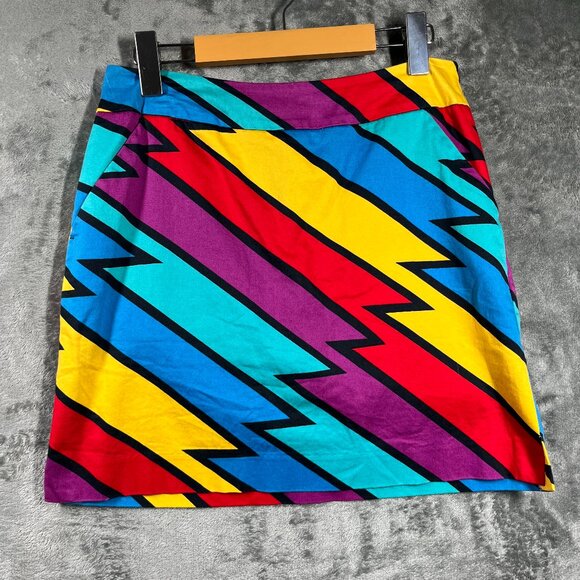 Loudmouth Pants - Loudmouth Skort Womens Sz 4 Red Purple Stretch Thunderbolt Golf Lightening Skirt